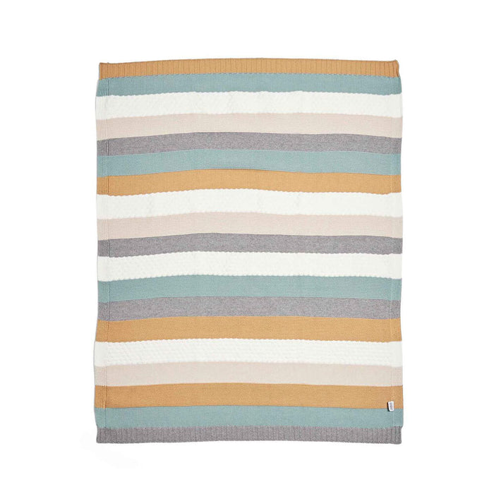 Mamas and Papas Blue Stripe Knitted Blanket