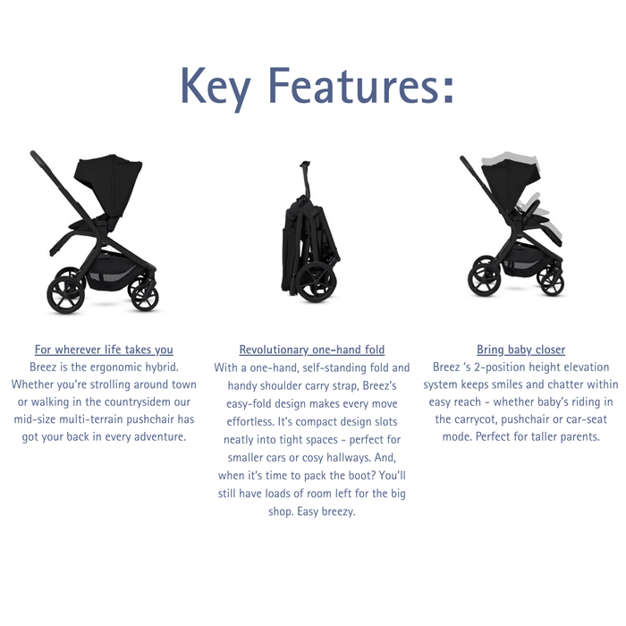 Silver Cross Breez Lightweight Stroller + Carrycot Bundle - Maple *Pre-Order, May Delivery*
