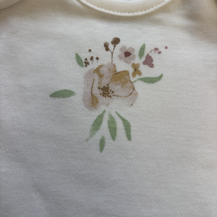 Mamas and Papas White Floral Short Sleeve Bodysuit