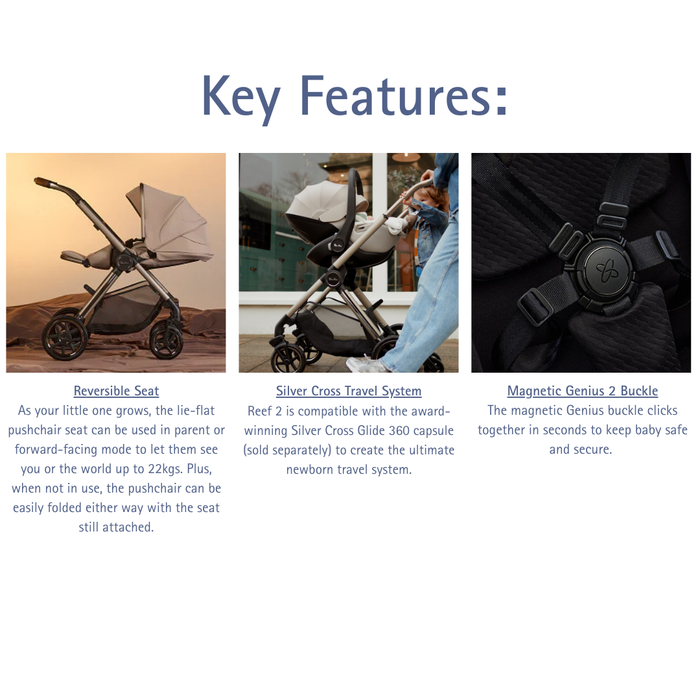 Silver Cross Reef 2 All-Terrain Stroller - Ganache *Pre-Order, May Delivery*
