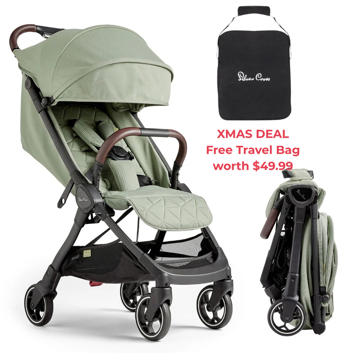 Silver Cross Clic Travel Stroller - Sage *FREE TRAVEL BAG*