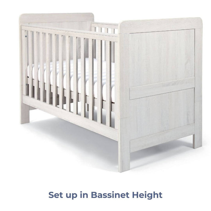 Mamas and Papas Atlas Nimbus White Cot | Toddler Bed