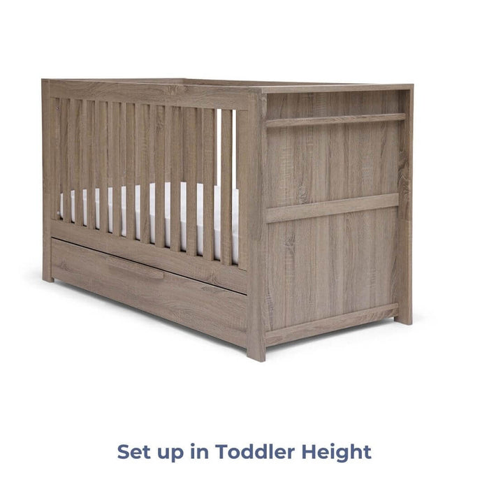 Mamas and Papas Franklin Grey Wash Bundle - Cot + Dresser + Mattress