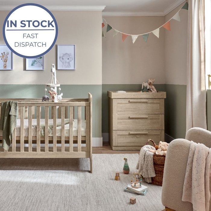 Mamas and Papas Atlas Light Oak Bundle - Cot + Dresser + Mattress