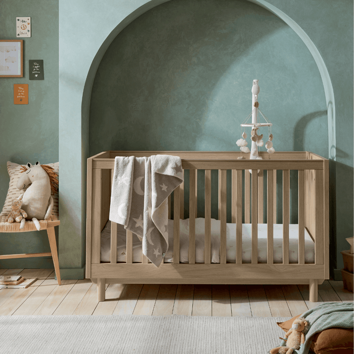 Mamas and Papas Oska Cot + Dresser + Mattress Bundle - Oak