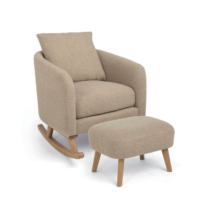 Mamas and Papas Alma Nursing Chair & Stool - Fawn Boucle