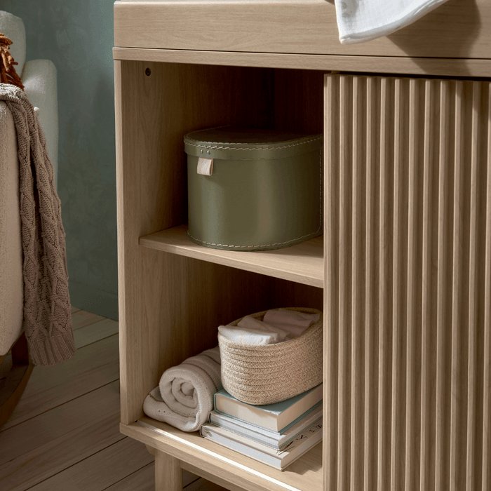 Mamas and Papas Oska Cot + Dresser + Mattress Bundle - Oak