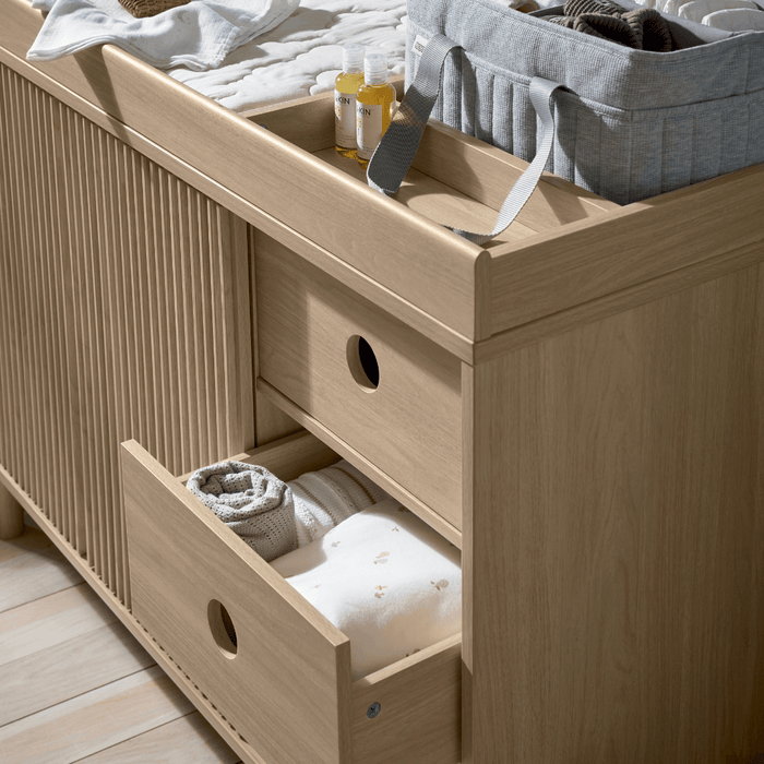 Mamas and Papas Oska Cot + Dresser + Mattress Bundle - Oak