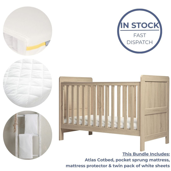 Mamas and Papas Atlas Sleep Essentials Bundle - Oak