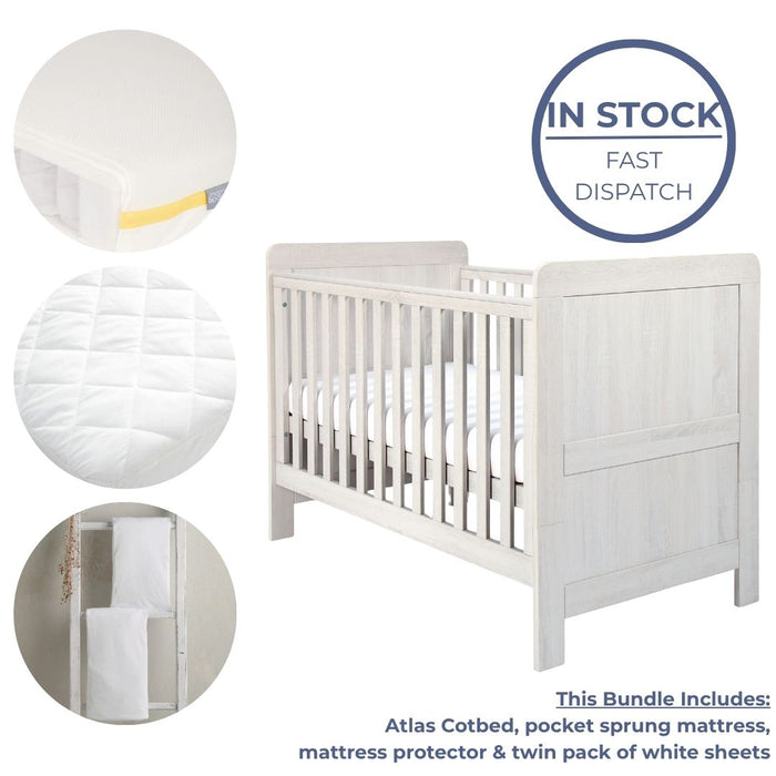 Mamas and Papas Atlas Sleep Essentials Bundle - White