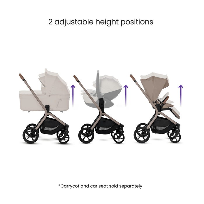 Silver Cross Breez Lightweight Stroller + Carrycot Bundle - Champagne *Pre-Order, May Delivery*