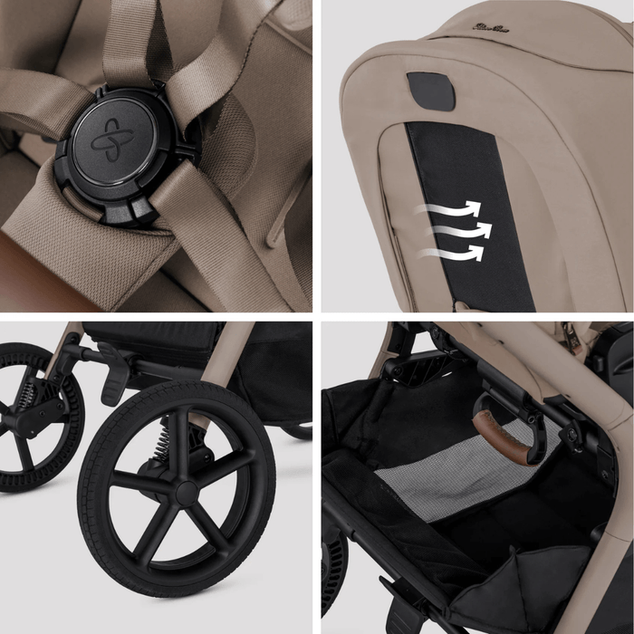 Silver Cross Breez Lightweight Stroller + Carrycot Bundle - Champagne *Pre-Order, May Delivery*