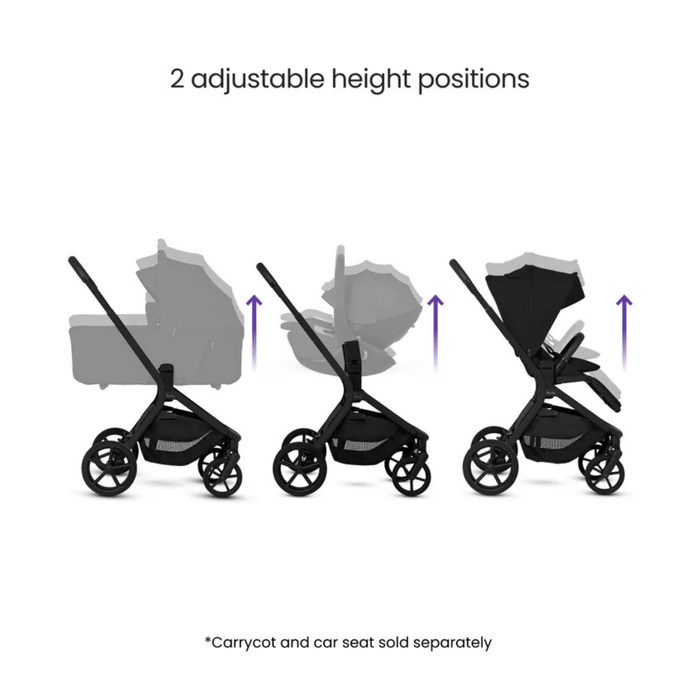 Silver Cross Breez Lightweight Stroller + Carrycot Bundle - Onyx *Pre-Order, May Delivery*