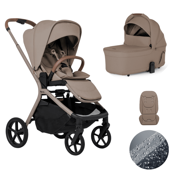 Silver Cross Breez Lightweight Stroller + Carrycot Bundle - Champagne *Pre-Order, May Delivery*