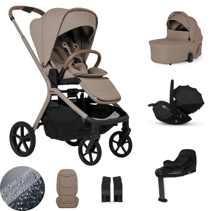 Silver Cross Breez Lightweight Stroller Ultimate 360 Car Capsule Bundle - Champagne