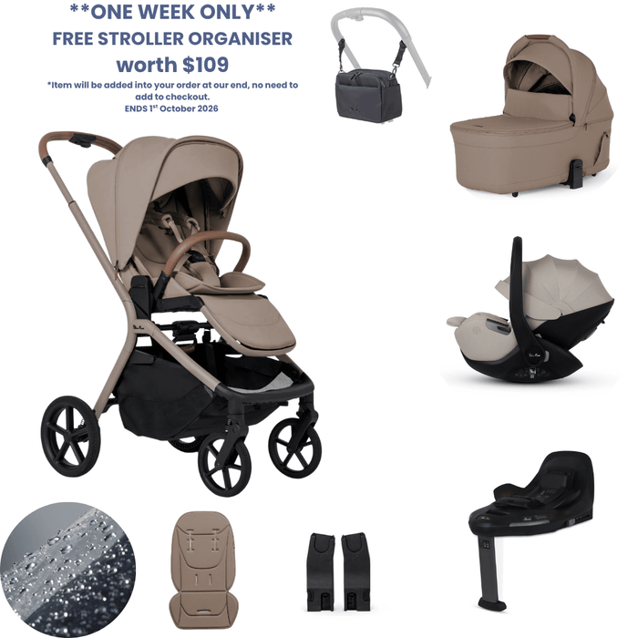 Silver Cross Breez Lightweight Stroller Ultimate 360 Car Capsule Bundle - Champagne