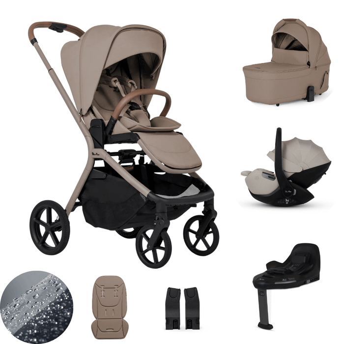 Silver Cross Breez Lightweight Stroller Ultimate 360 Car Capsule Bundle - Champagne