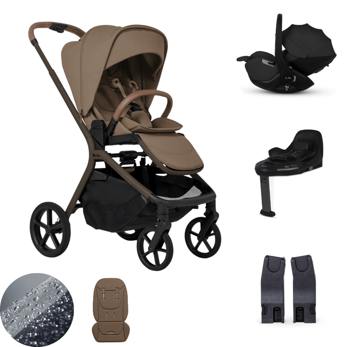Silver Cross Breez Lightweight Stroller 360 Car Capsule Bundle - Maple