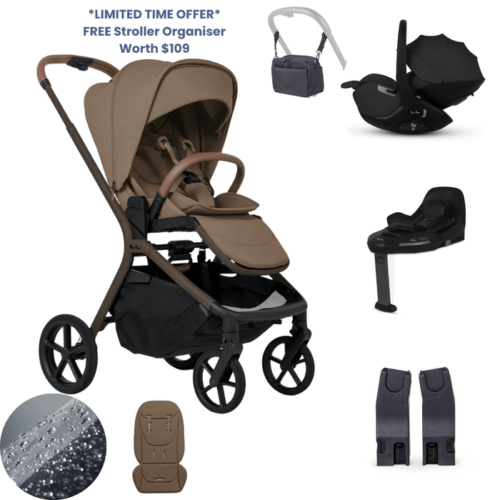 Silver Cross Breez Lightweight Stroller 360 Car Capsule Bundle - Maple *Limited Time, FREE Gift*