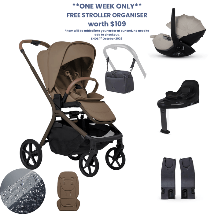 Silver Cross Breez Lightweight Stroller 360 Car Capsule Bundle - Maple