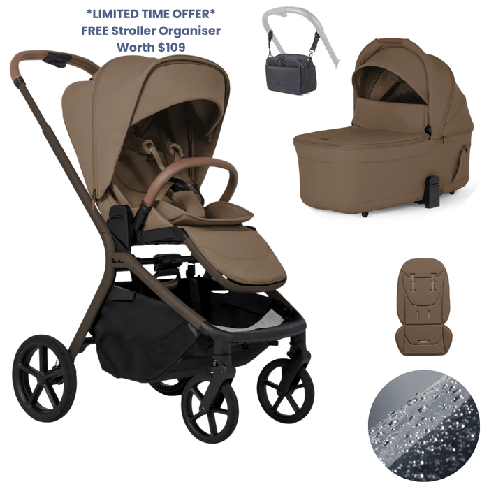 Silver Cross Breez Lightweight Stroller + Carrycot Bundle - Maple *Limited Time, FREE Gift*