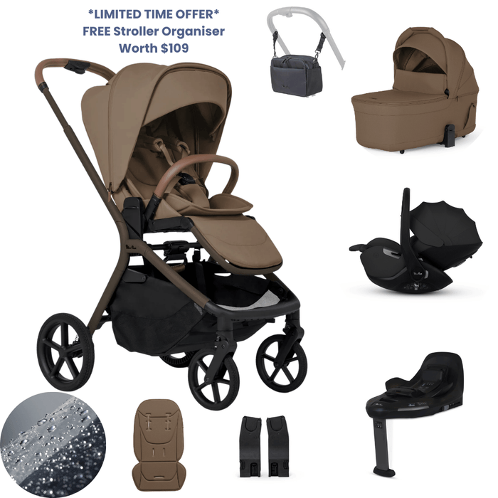 Silver Cross Breez Lightweight Stroller Ultimate 360 Car Capsule Bundle - Maple *Limited Time, FREE Gift*