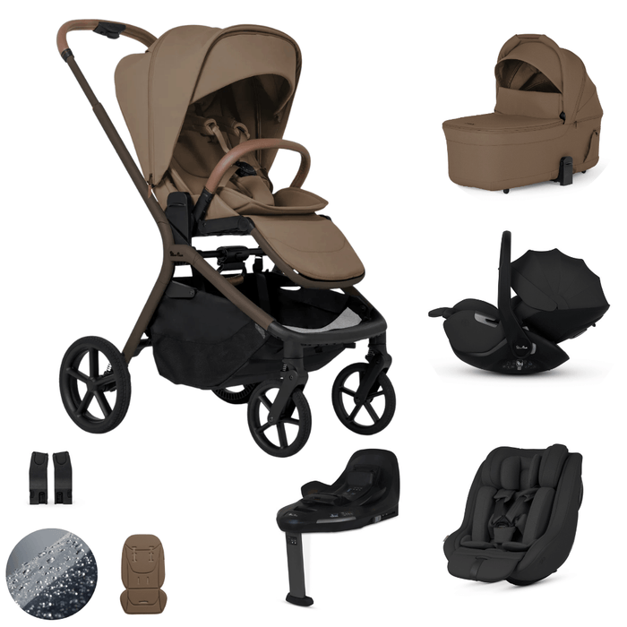 Silver Cross Breez Lightweight Stroller Ultimate 360 Family Car Seat Bundle - Maple