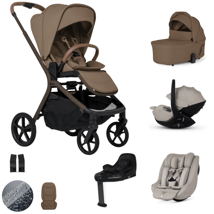 Silver Cross Breez Lightweight Stroller Ultimate 360 Family Car Seat Bundle - Maple