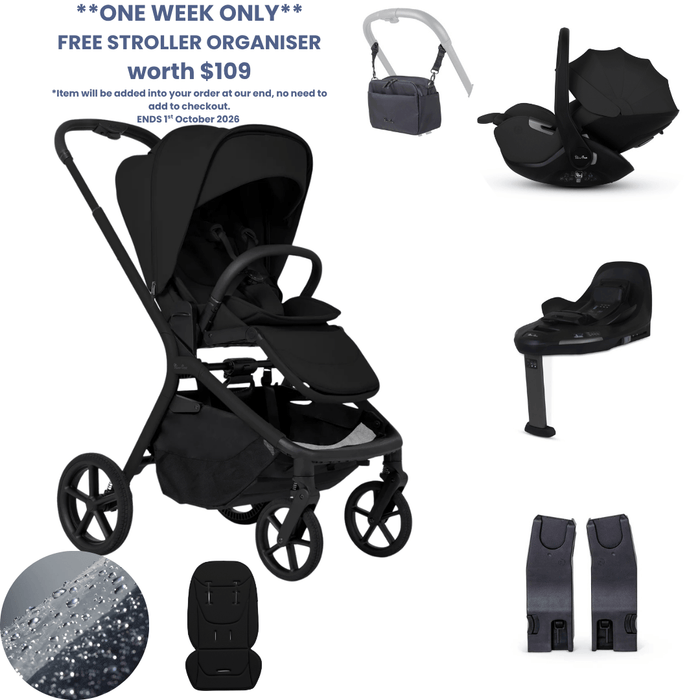 Silver Cross Breez Lightweight Stroller 360 Car Capsule Bundle  - Onyx