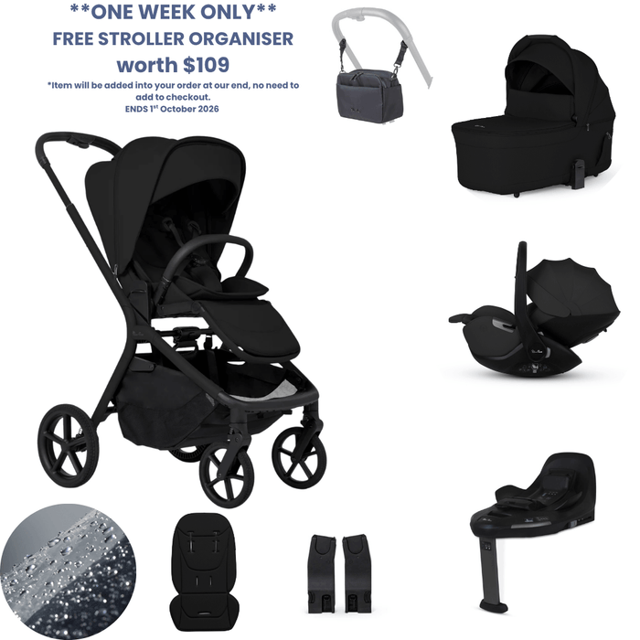 Silver Cross Breez Lightweight Stroller Ultimate 360 Car Capsule Bundle  - Onyx
