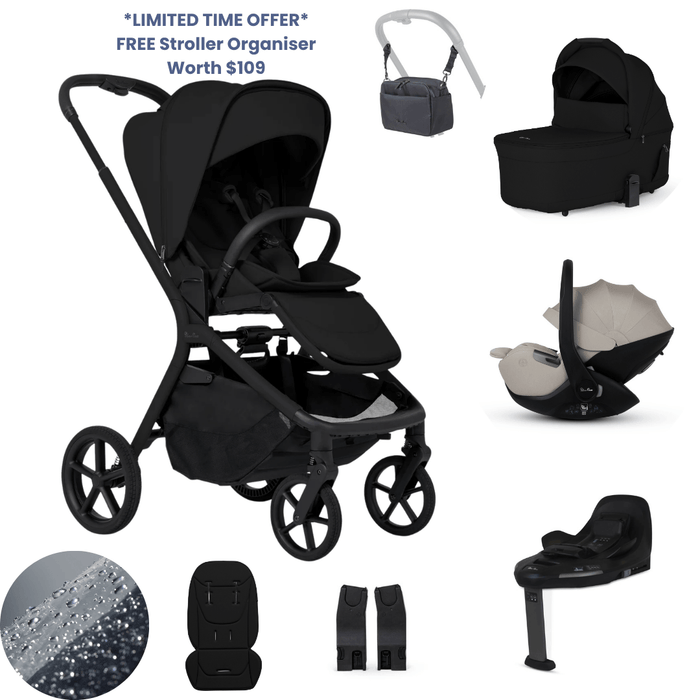 Silver Cross Breez Lightweight Stroller Ultimate 360 Car Capsule Bundle  - Onyx *Limited Time, FREE Gift*