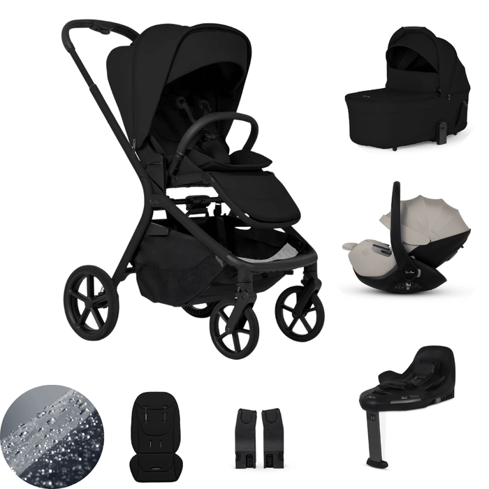 Silver Cross Breez Lightweight Stroller Ultimate 360 Car Capsule Bundle  - Onyx