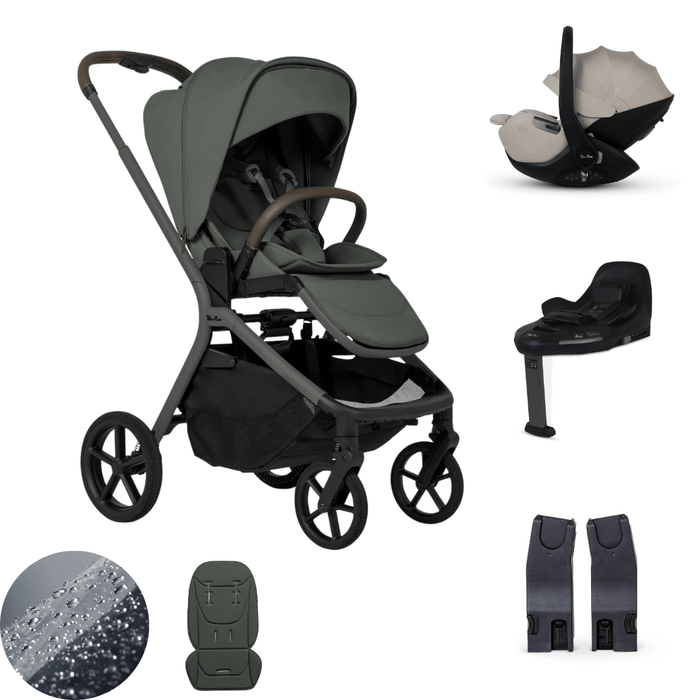Silver Cross Breez Lightweight Stroller 360 Car Capsule Bundle - Pewter