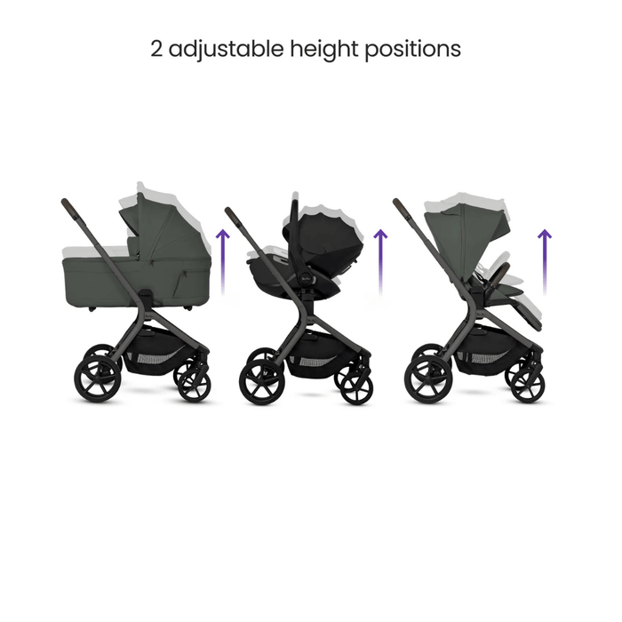 Silver Cross Breez Lightweight Stroller Ultimate 360 Family Car Seat Bundle - Pewter