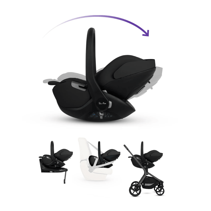 Silver Cross Breez Lightweight Stroller Ultimate 360 Family Car Seat Bundle - Pewter