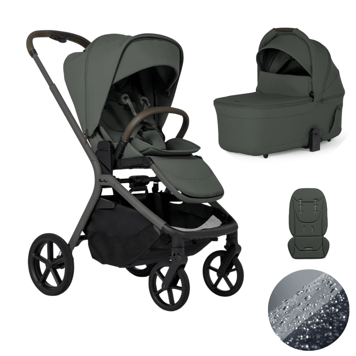 Silver Cross Breez Lightweight Stroller + Carrycot Bundle - Pewter *Pre-Order, May Delivery*