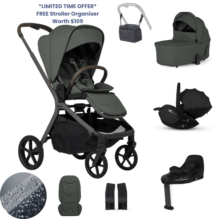 Silver Cross Breez Lightweight Stroller Ultimate 360 Car Capsule Bundle - Pewter *Limited Time, FREE Gift*