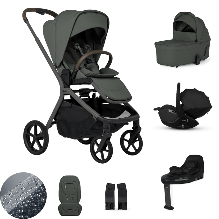 Silver Cross Breez Lightweight Stroller Ultimate 360 Car Capsule Bundle - Pewter