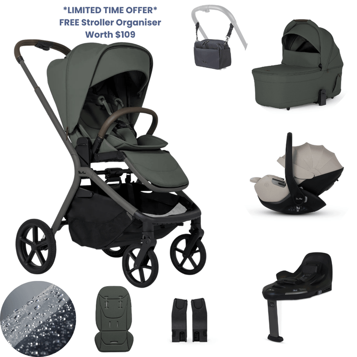 Silver Cross Breez Lightweight Stroller Ultimate 360 Car Capsule Bundle - Pewter *Limited Time, FREE Gift*