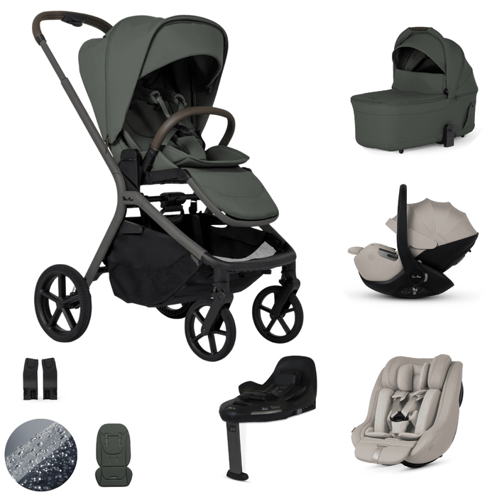Silver Cross Breez Lightweight Stroller Ultimate 360 Family Car Seat Bundle - Pewter