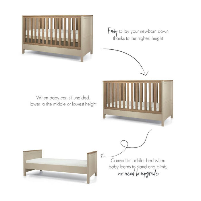 Mamas and Papas Harwell Cashmere Bundle - Cot + Dresser + Mattress**Mattress on Pre-Order, ships late May**
