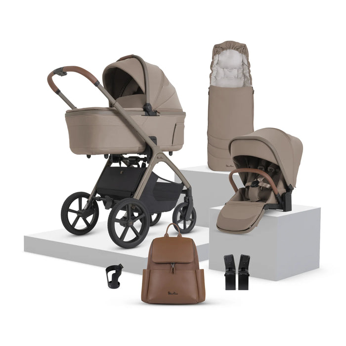 Silver Cross Cove 2 All-Terrain Stroller + Carrycot + Accessories Bundle - Champagne **ETA End of October**