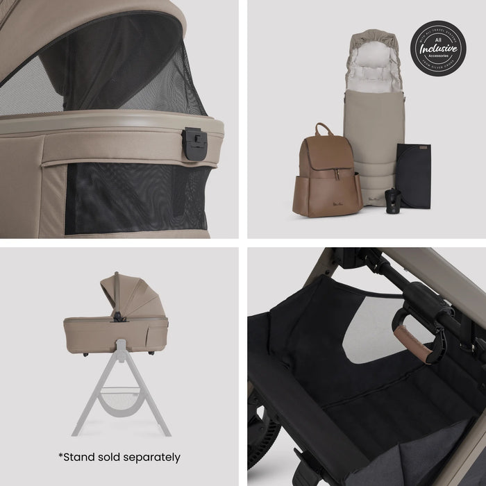 Silver Cross Cove 2 All-Terrain Stroller + Carrycot + Accessories Bundle - Champagne **ETA End of October**