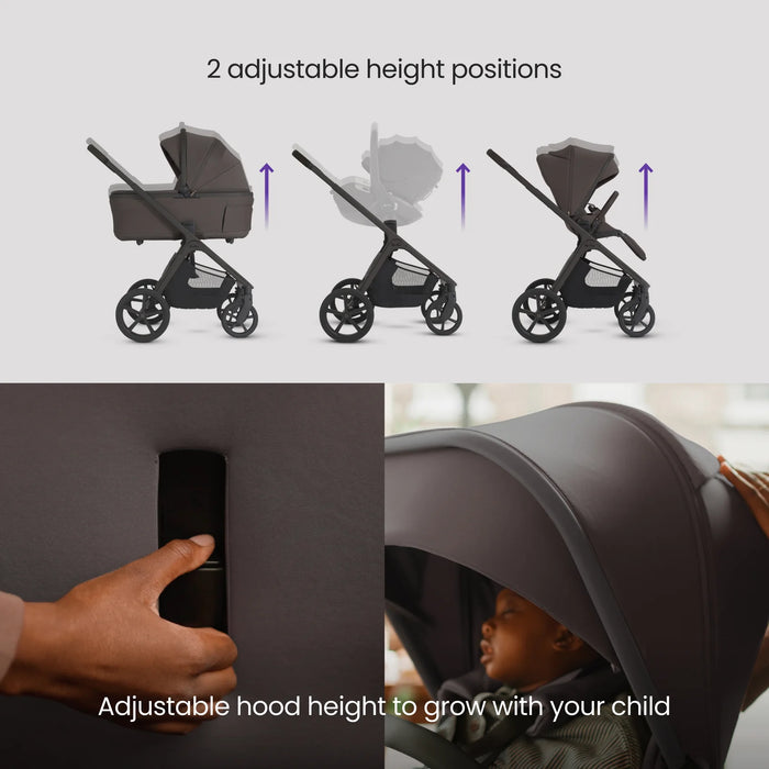 Silver Cross Cove 2 All-Terrain Stroller + Carrycot + Accessories Bundle - Chocolate **ETA End of October**
