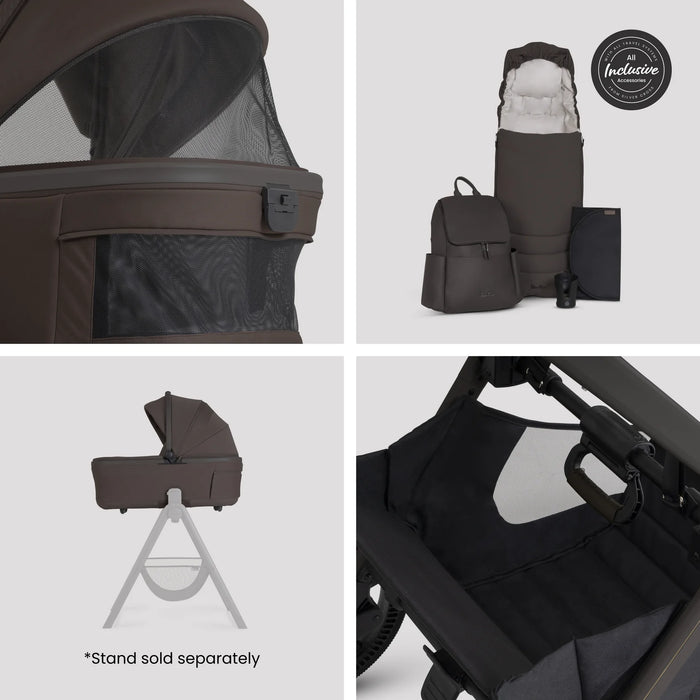 Silver Cross Cove 2 All-Terrain Stroller + Carrycot + Accessories Bundle - Chocolate **ETA End of October**