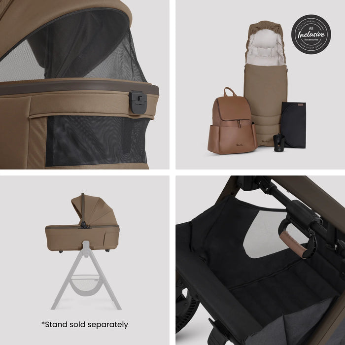 Silver Cross Cove 2 All-Terrain Stroller + Carrycot + Accessories Bundle - Maple **ETA End of October**