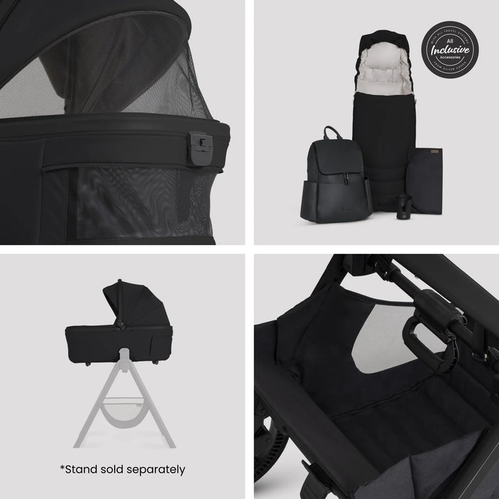 Silver Cross Cove 2 All-Terrain Stroller + Carrycot + Accessories Bundle - Onyx **ETA End of October**