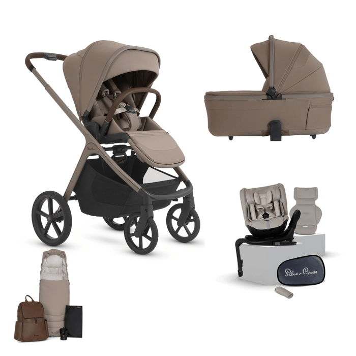 Silver Cross Cove 2 All-Terrain Stroller Ultimate Motion 360 Car Seat Bundle - Champagne **Delivery is End of October, taking PRE-ORDERS NOW**