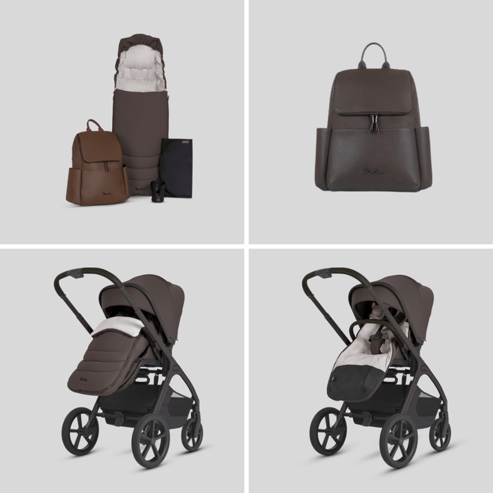 Silver Cross Cove 2 All-Terrain Stroller Ultimate 360 Family Car Seat Bundle - Chocolate **ETA End of Nov/ Early December**