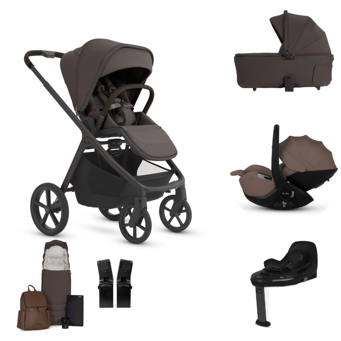 Silver Cross Cove 2 All-Terrain Stroller Ultimate 360 Car Capsule Bundle - Chocolate **ETA End of Nov/ Early December**